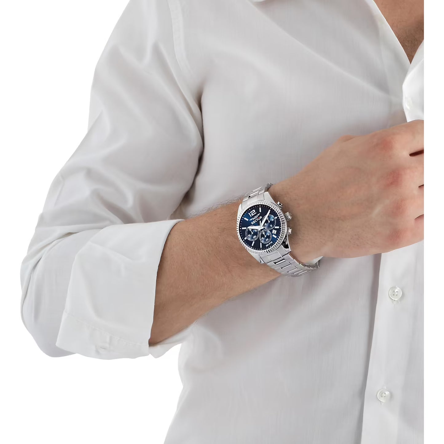 Orologio Sector 240 Chrono 41 mm Acciaio Braccialato Blu