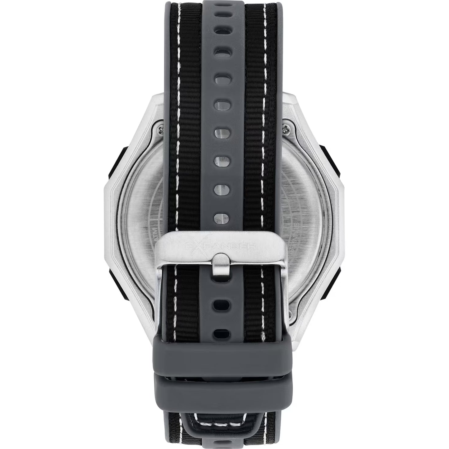 Orologio Sector Ex-53 Digitale 47 Mm Policarbonato Nero/Silver Silicone Grigio Rivestito Da Tessuto Nero