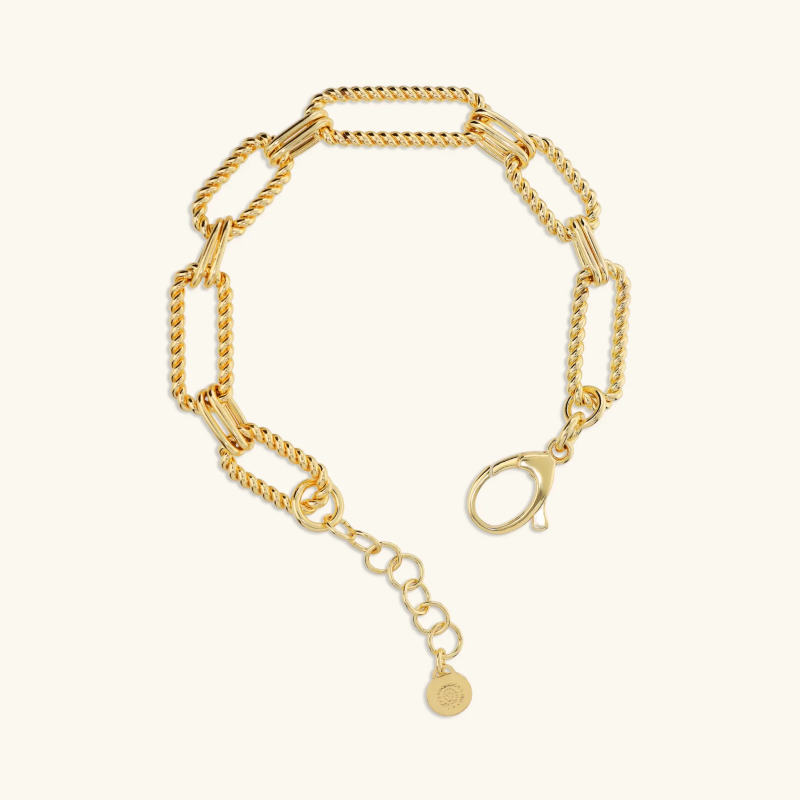 Bracciale Etrusca Gioielli Lega Golden Placcata Oro 18 Kt Maglie Ovali Torchon