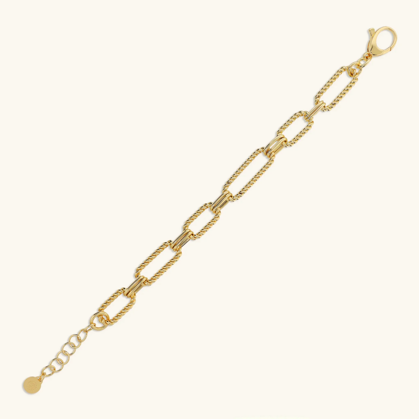 Bracciale Etrusca Gioielli Lega Golden Placcata Oro 18 Kt Maglie Ovali Torchon