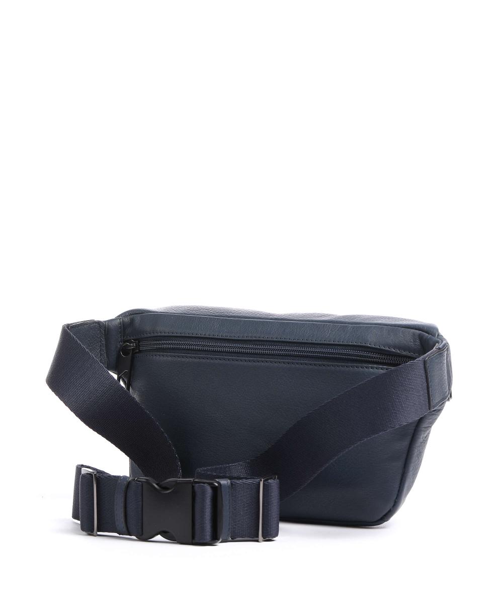 Marsupio Piquadro Tasche Frontali Pelle Martellata Blu