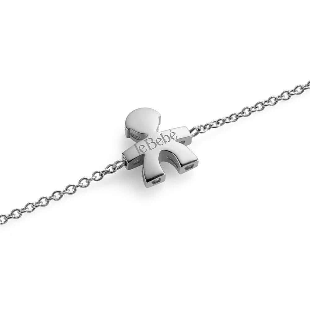 Bracciale Lebebé I Tesorini Oro Bianco 18 Kt Centrale Sagoma Bimbo