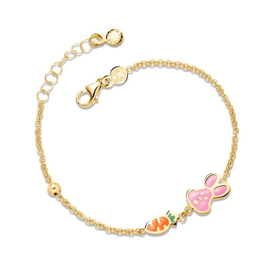 Bracciale Lebebé Prime Gioie Fortuna In Oro Giallo 9 Kt Coniglietto Carota