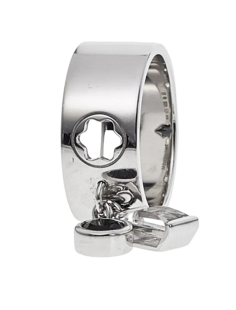 Anello a Fascia Montblanc Boheme Charms Onice e Cristallo Taglio Paramount - Misura 54
