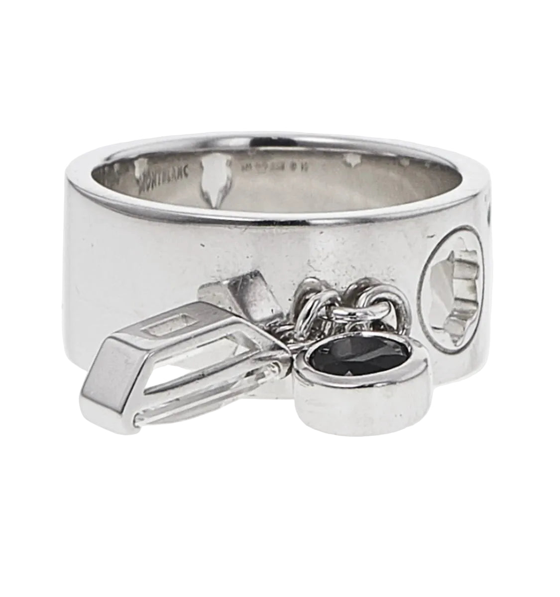 Anello a Fascia Montblanc Boheme Charms Onice e Cristallo Taglio Paramount - Misura 54