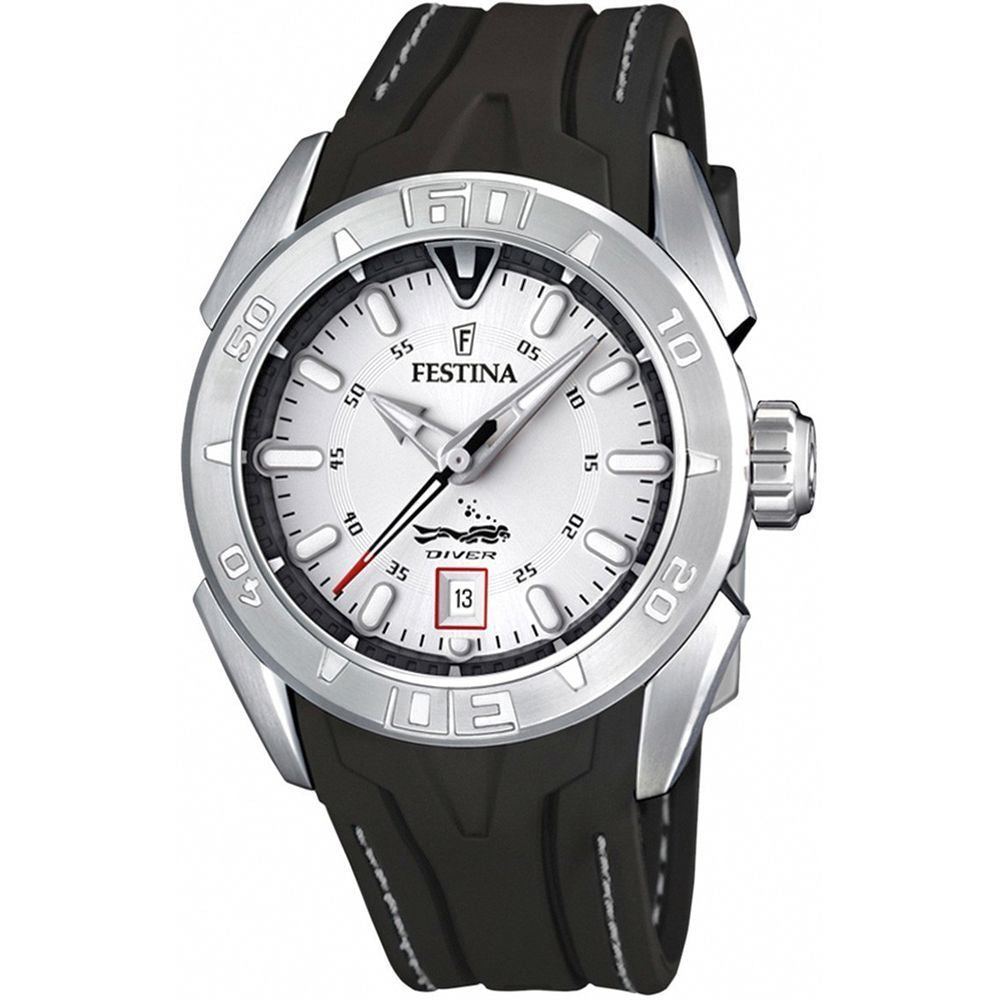 Orologio Festina Diver Gent Acciaio 43 mm Gomma Nera