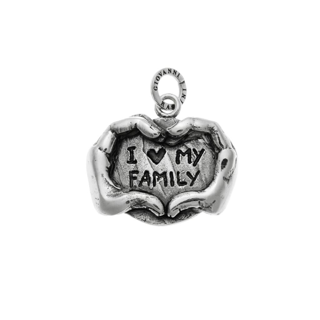 Charms Giovanni Raspini Charm Cuore "I Love My Family"