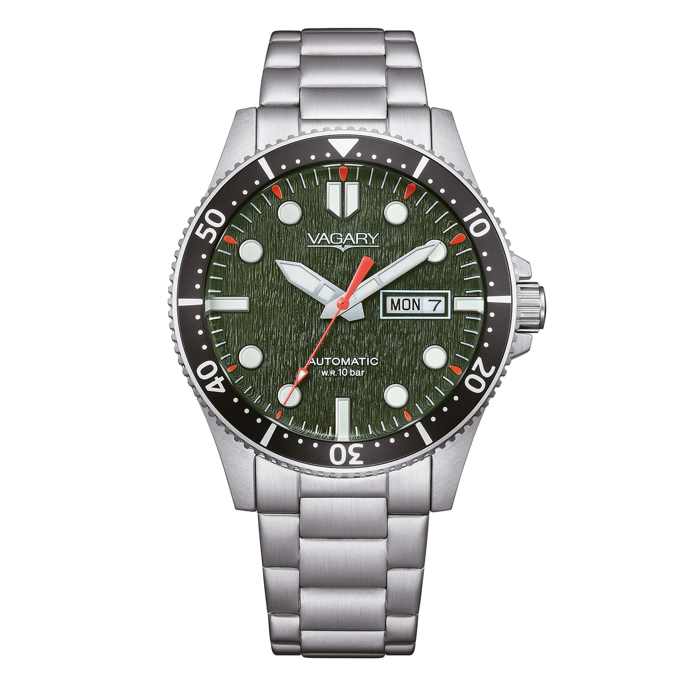 Orologio Vagary Gear Matic 101Th Automatic 40 mm Acciaio Braccialato Verde