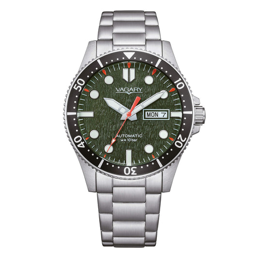 Orologio Vagary Gear Matic 101Th Automatic 40 mm Acciaio Braccialato Verde