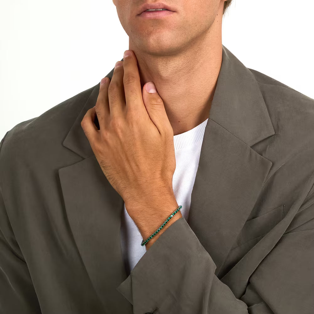 Bracciale Tennis Morellato Club Acciaio Cristalli Verdi
