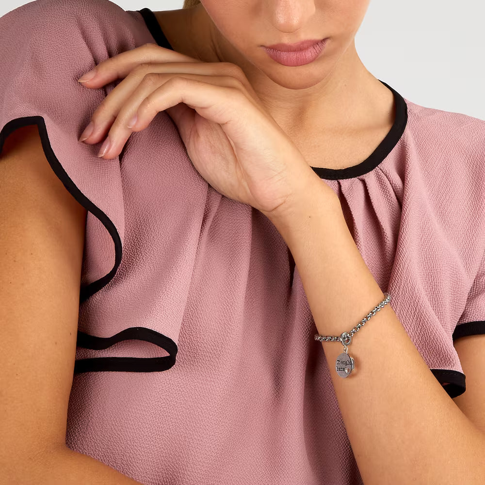 Bracciale Morellato Drops Rolò Acciaio Charm Tondo Scritta "Ti Voglio Bene"