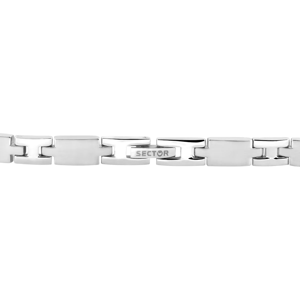 Bracciale Uomo Sector Basic In Acciaio Satinato Con Maglie A Forma Di H Lucido E 3 Pvd Oro Rosa