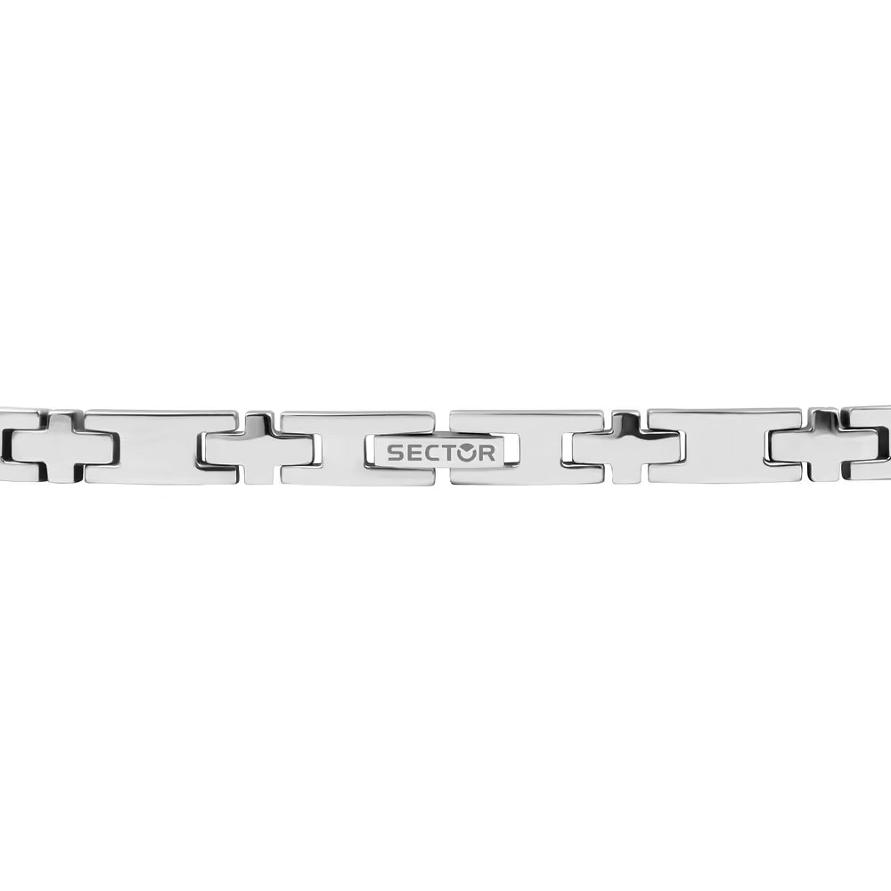 - Bracciale Uomo Sector Basic Acciaio Con 3 Crocette Pvd Nero