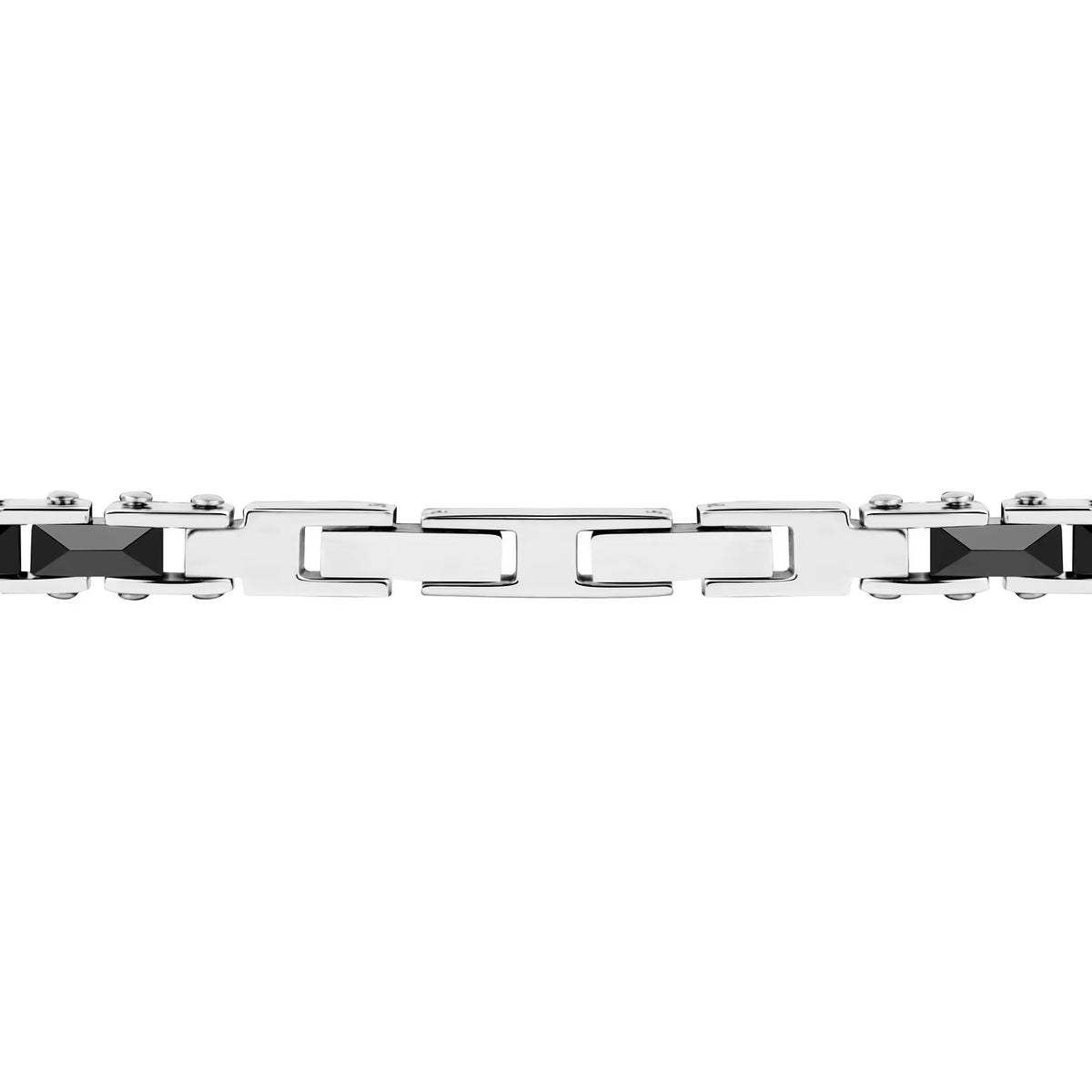 Bracciale Uomo Sector Ceramic Acciaio Con Inserti Ceramica Nera