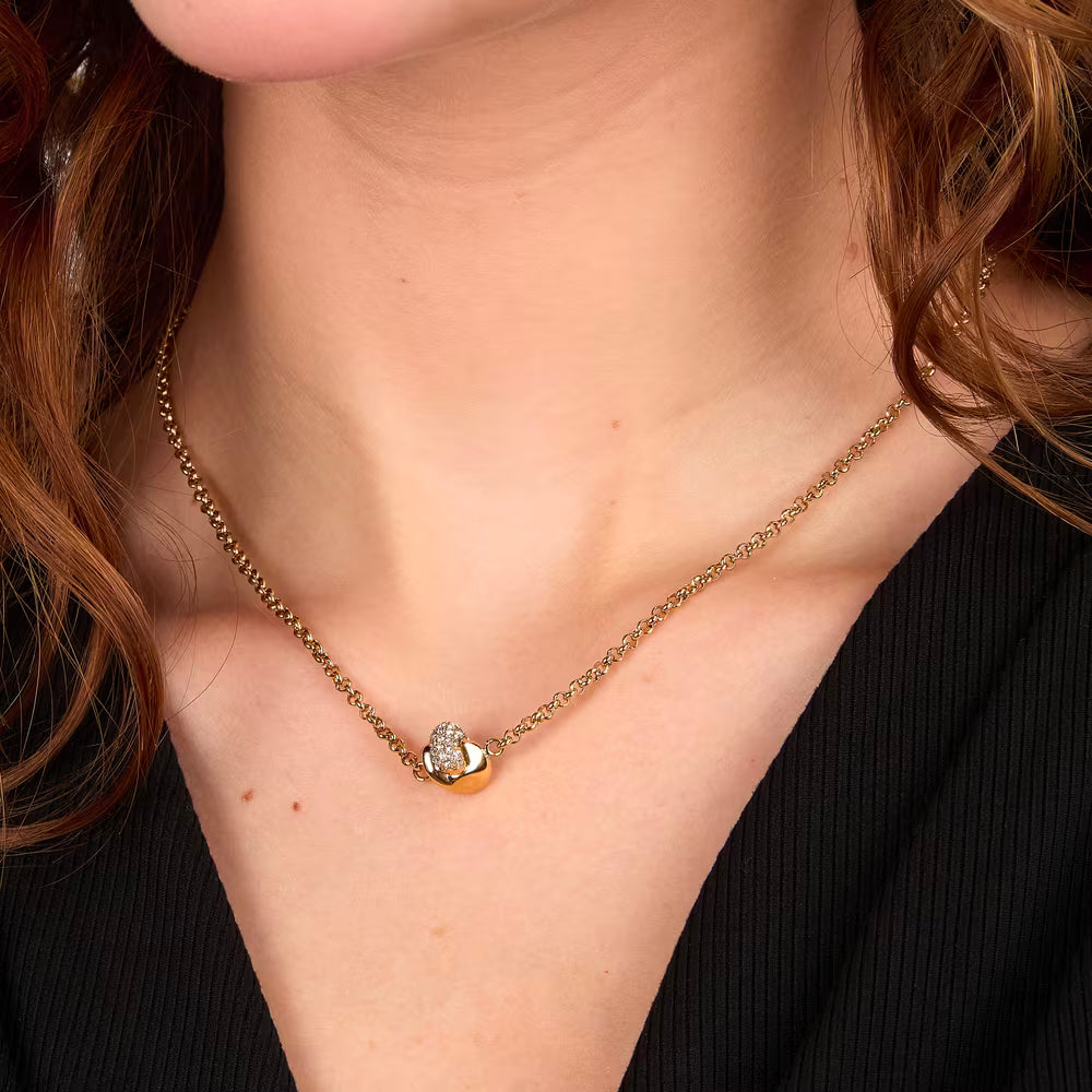 Collana Morellato Legame Pvd Oro Centrale Nodo Cristalli