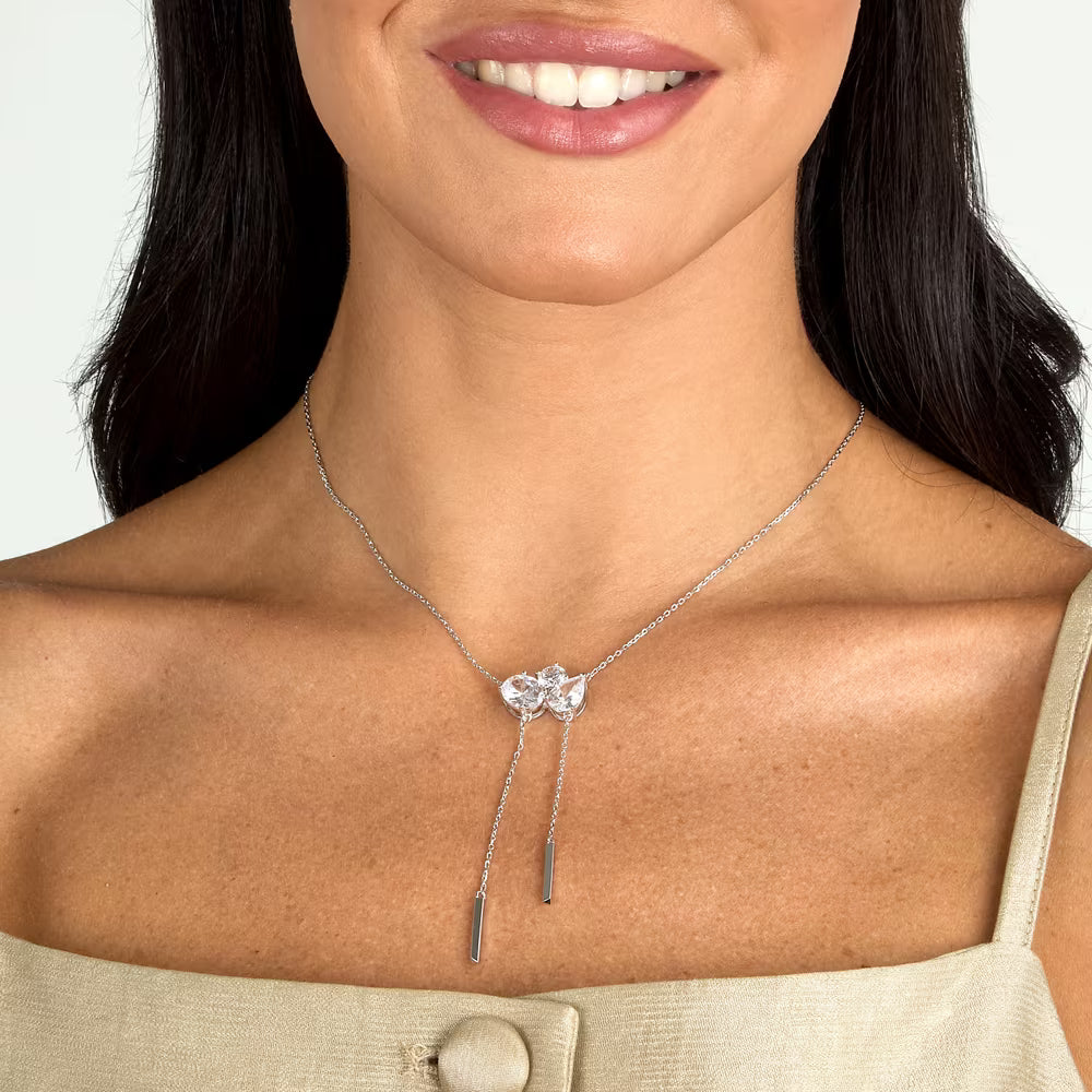Collana Morellato Riflessi Argento 3 Zirconi Taglio Ovale/Tondo/Goccia con Saliscendi