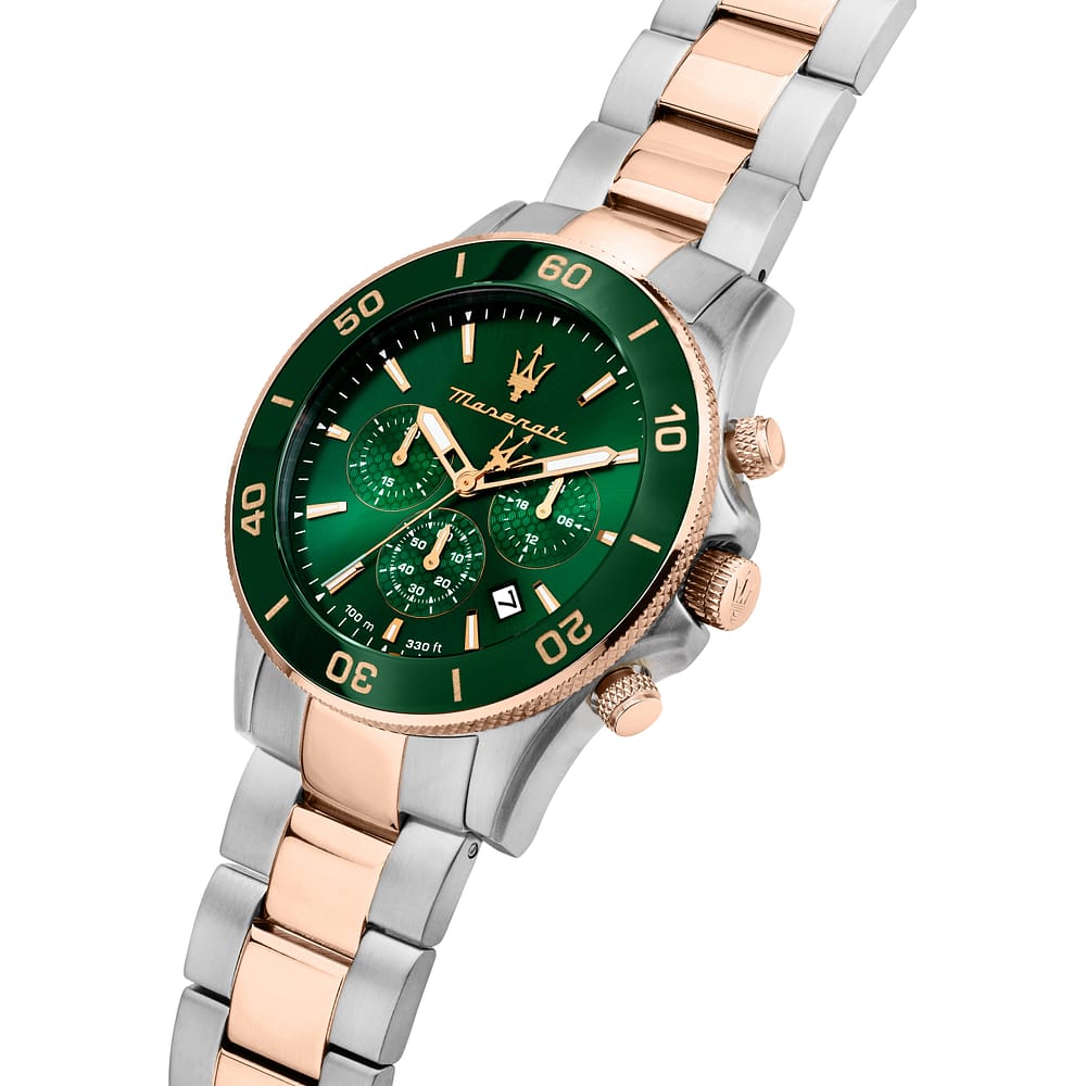 Orologio Maserati Competizione Chrono 43 Mm Acciaio Braccialato Bicolore