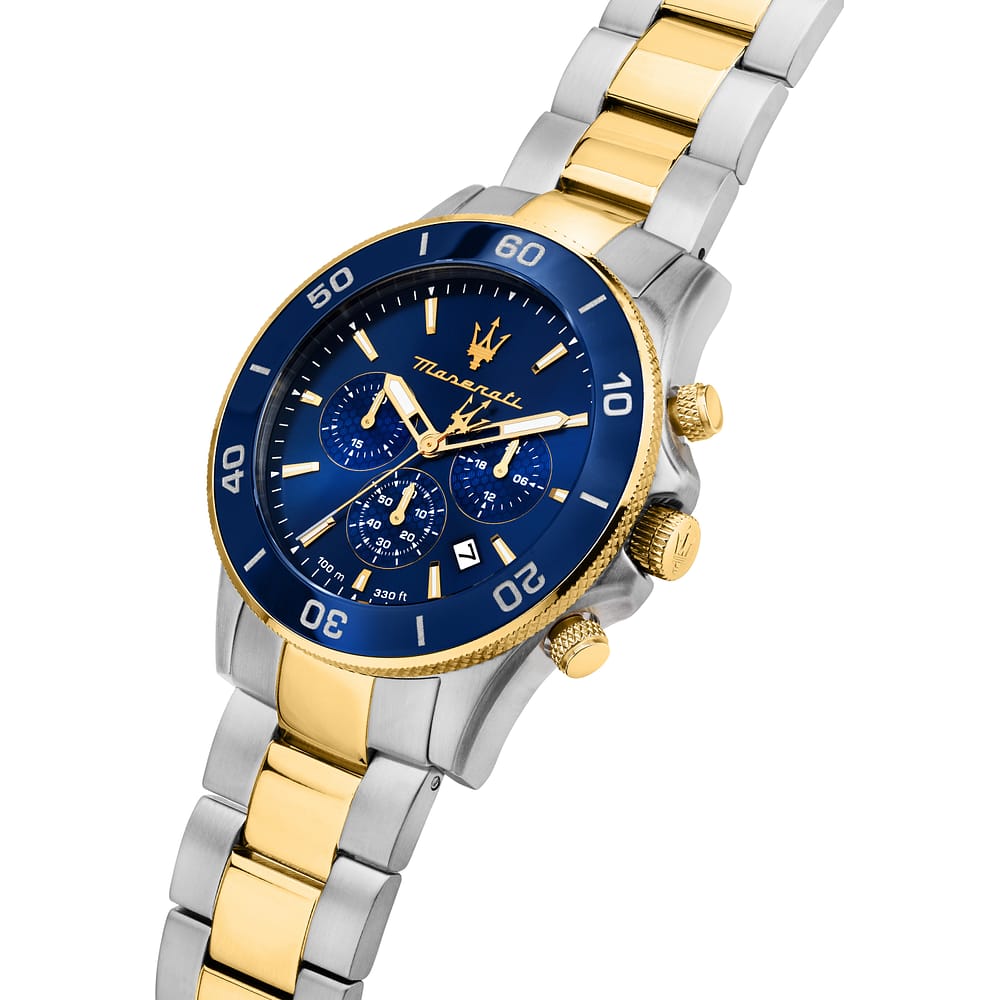 Orologio Maserati Competizione Chrono 43 Mm Acciaio Braccialato Bicolore