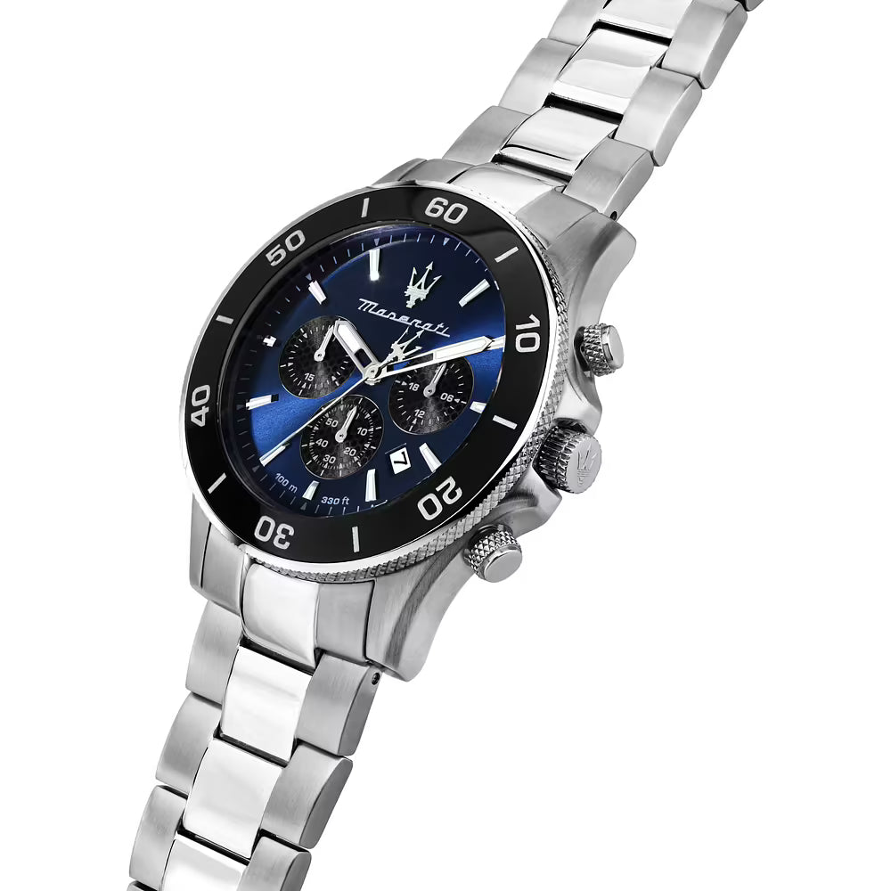 Orologio Maserati Competizione Chrono 43 Mm Acciaio Braccialato Blu/Nero