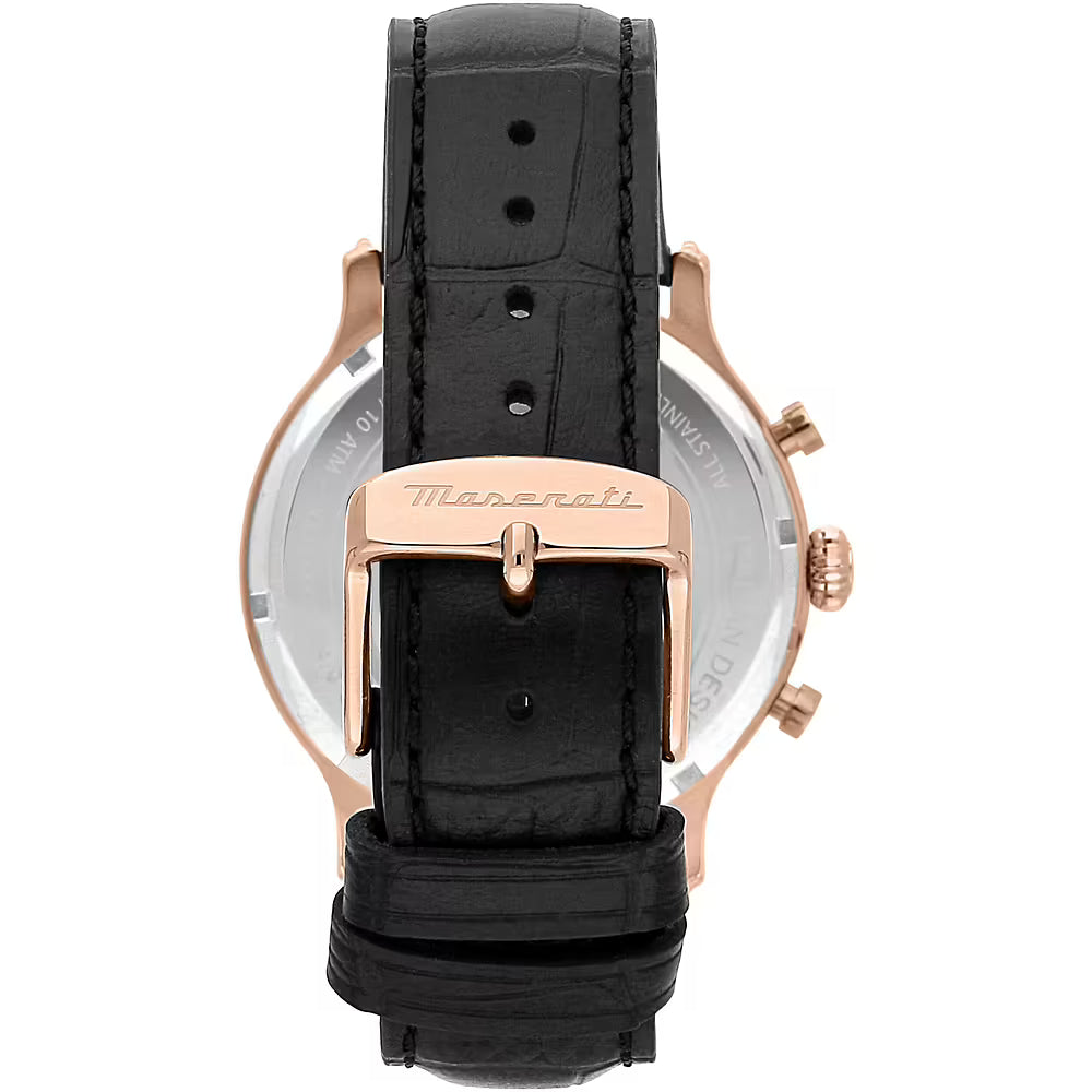 Orologio Maserati Epoca Chrono 42 Mm Pvd Oro Rosa Cinturino Pelle Marrone