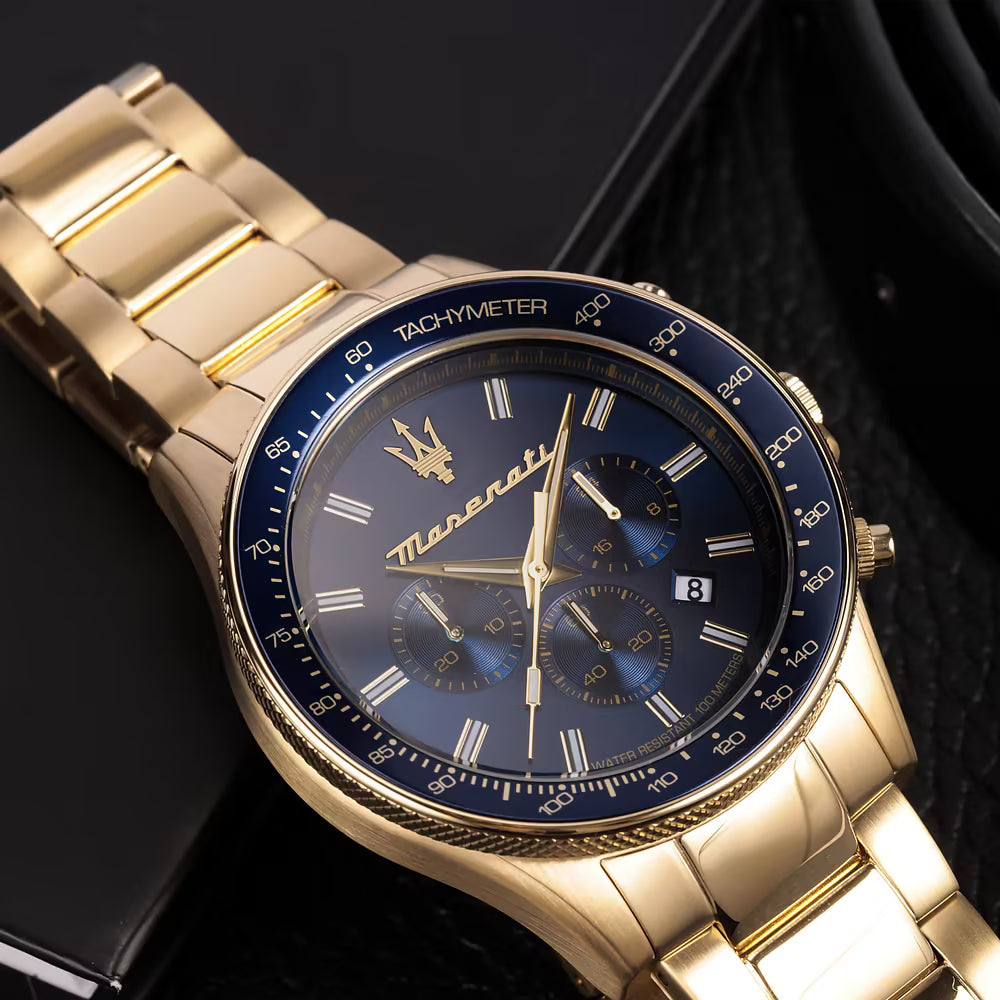 Orologio Maserati Sfida Chrono 44 Mm Pvd Oro Braccialato