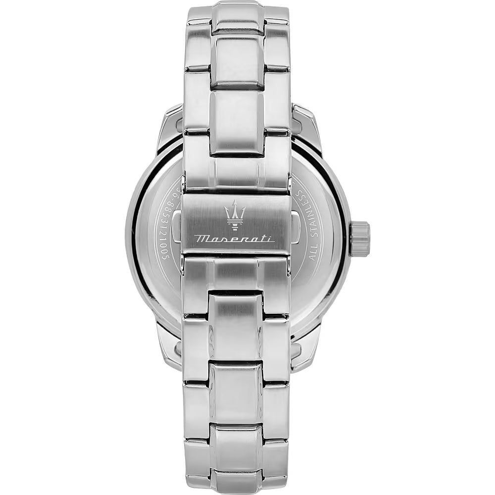 Confezione Speciale Orologio Maserati Successo Chrono 44 Mm Acciaio Braccialato Quadrante Blu + Bracciale Acciaio