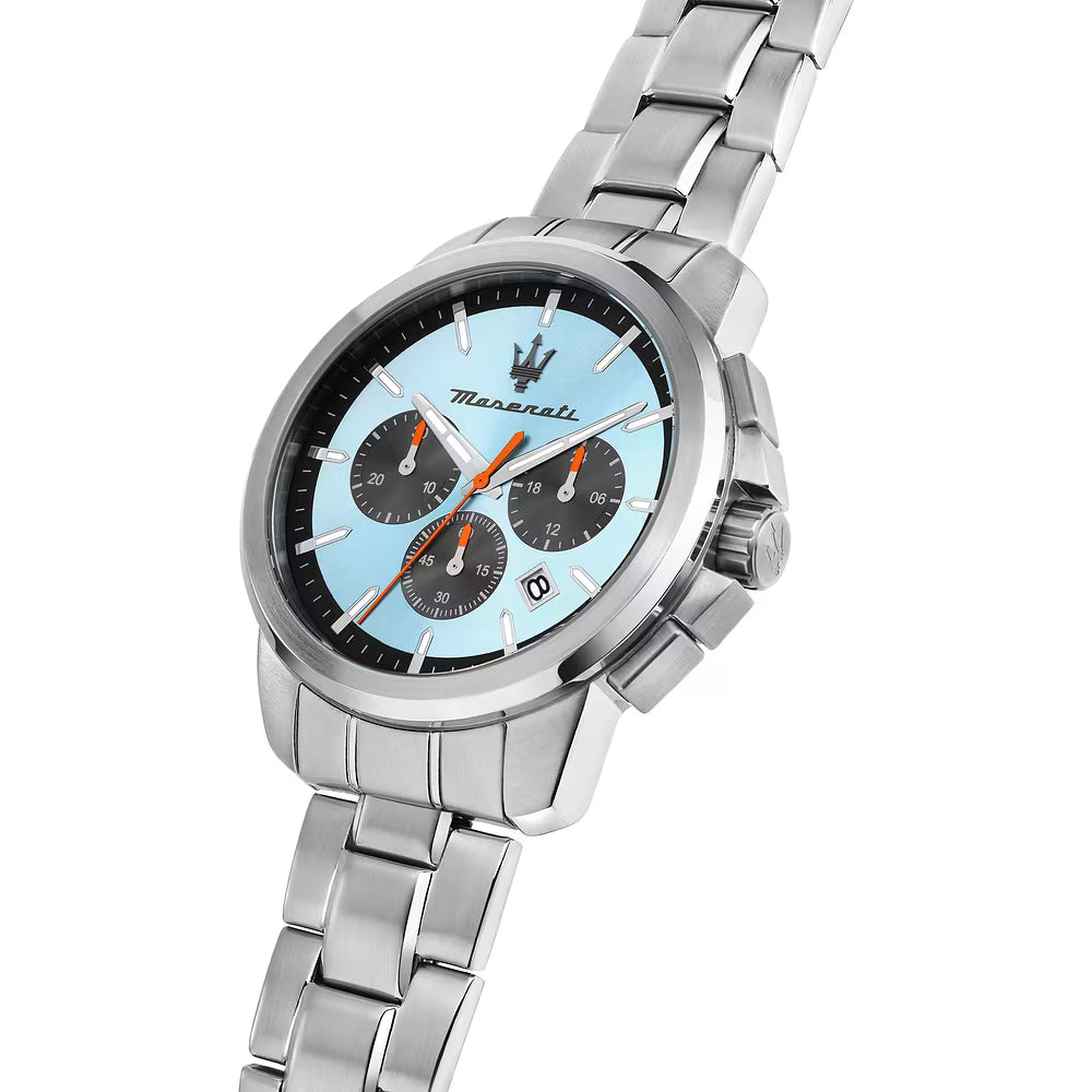 Confezione Speciale Orologio Maserati Successo 42 mm Chrono Acciaio Braccialato Con Bracciale