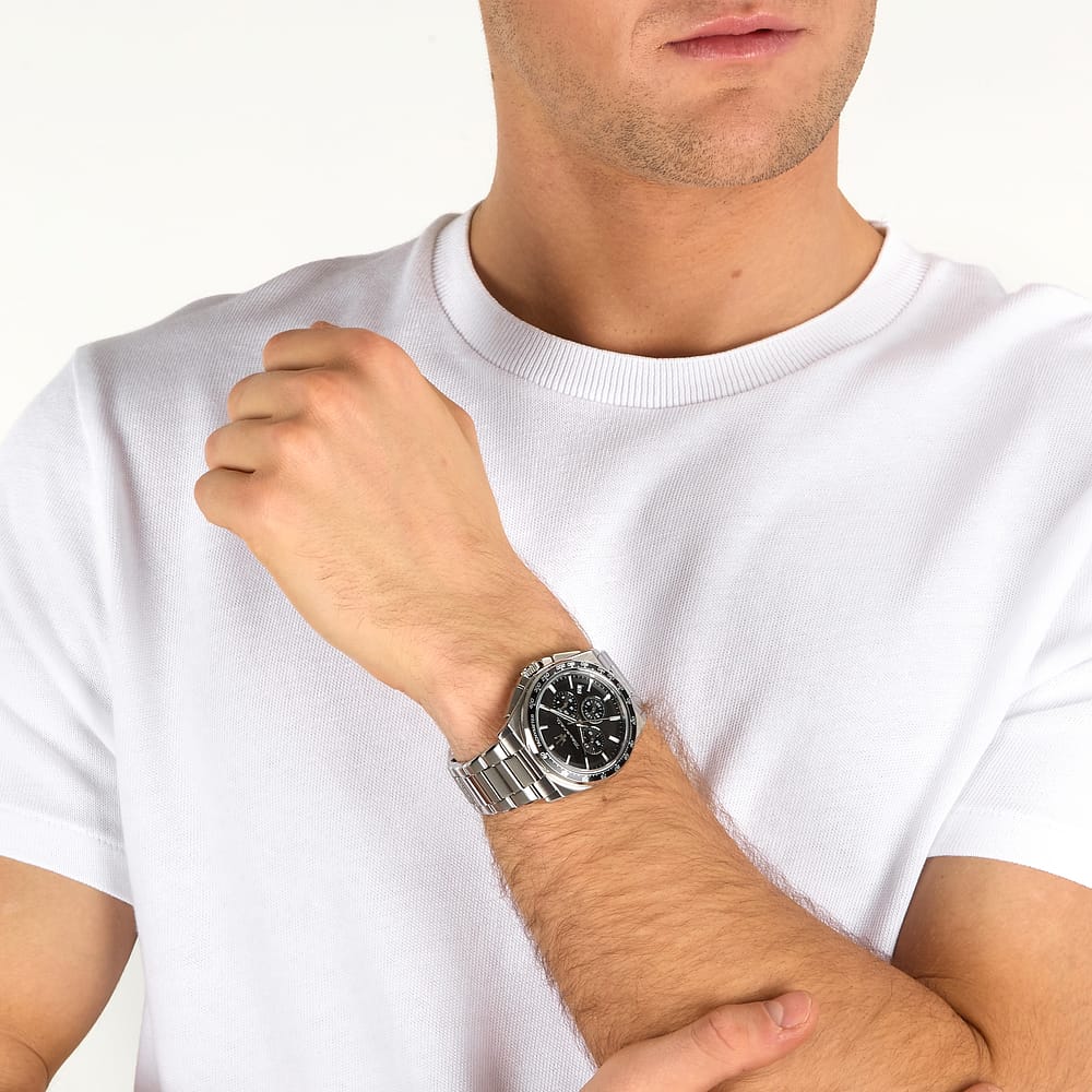 Orologio Maserati Velocità 43 mm Chrono Acciaio Braccialato Quadrante Nero