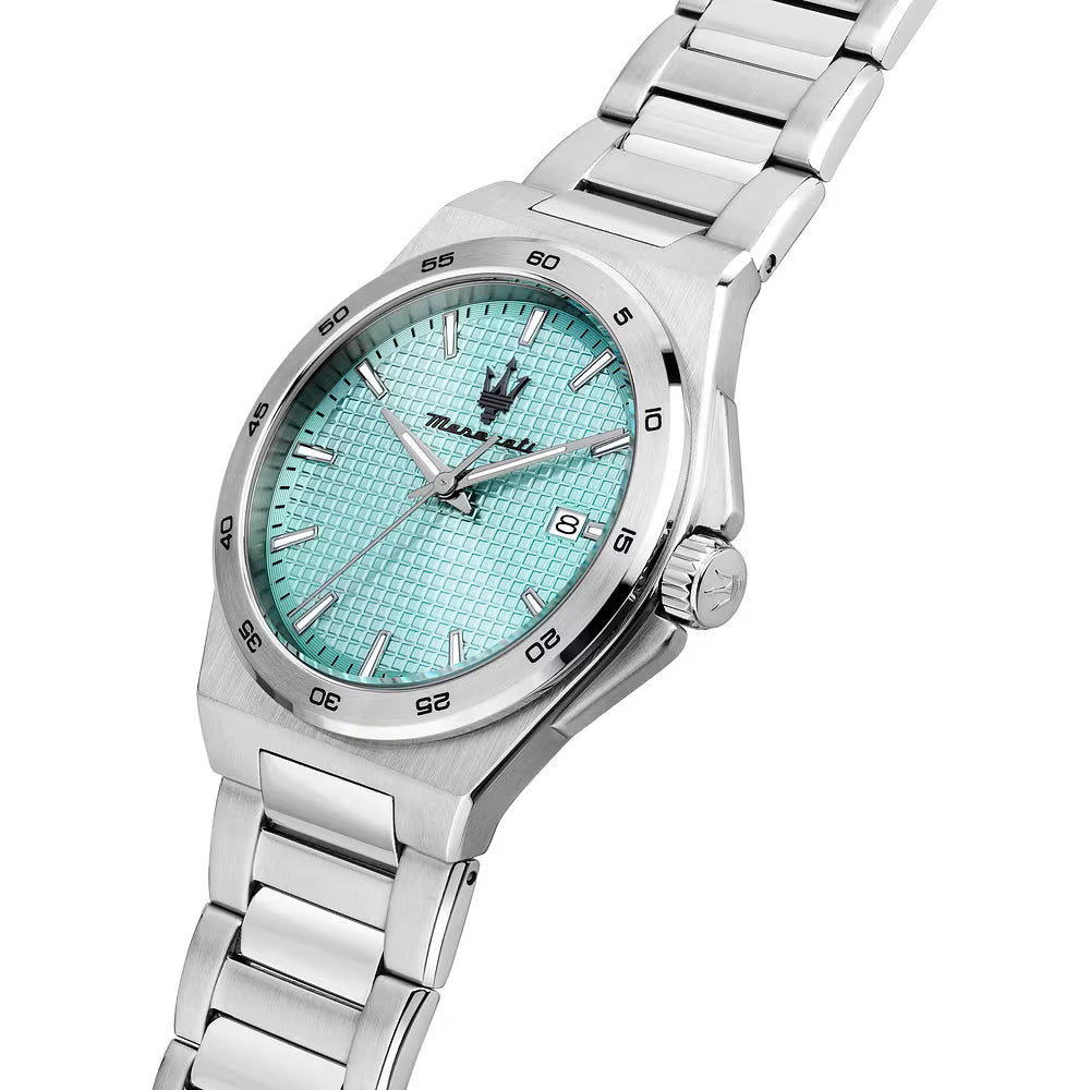 Orologio Maserati Velocità Slim 40 Mm Acciaio Braccialato Quadrante Azzurro