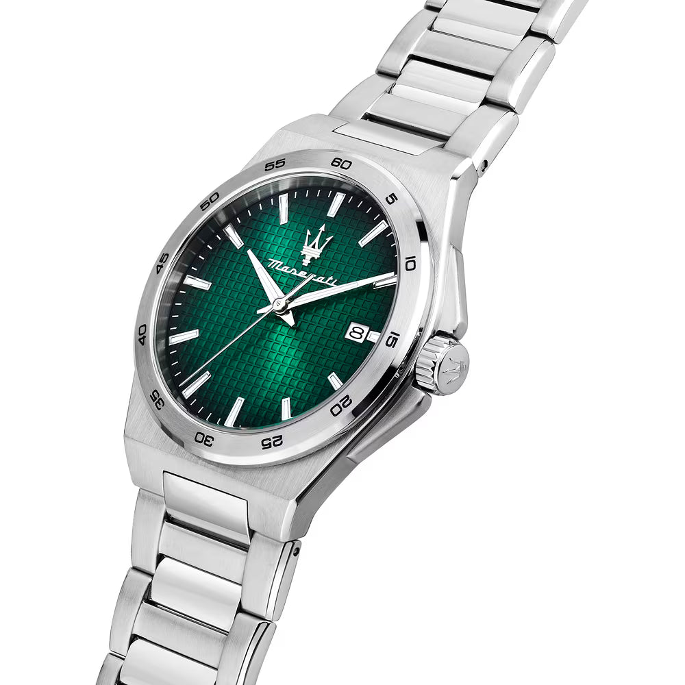 Orologio Maserati Velocità Slim 40 Mm Acciaio Braccialato Verde/Nero