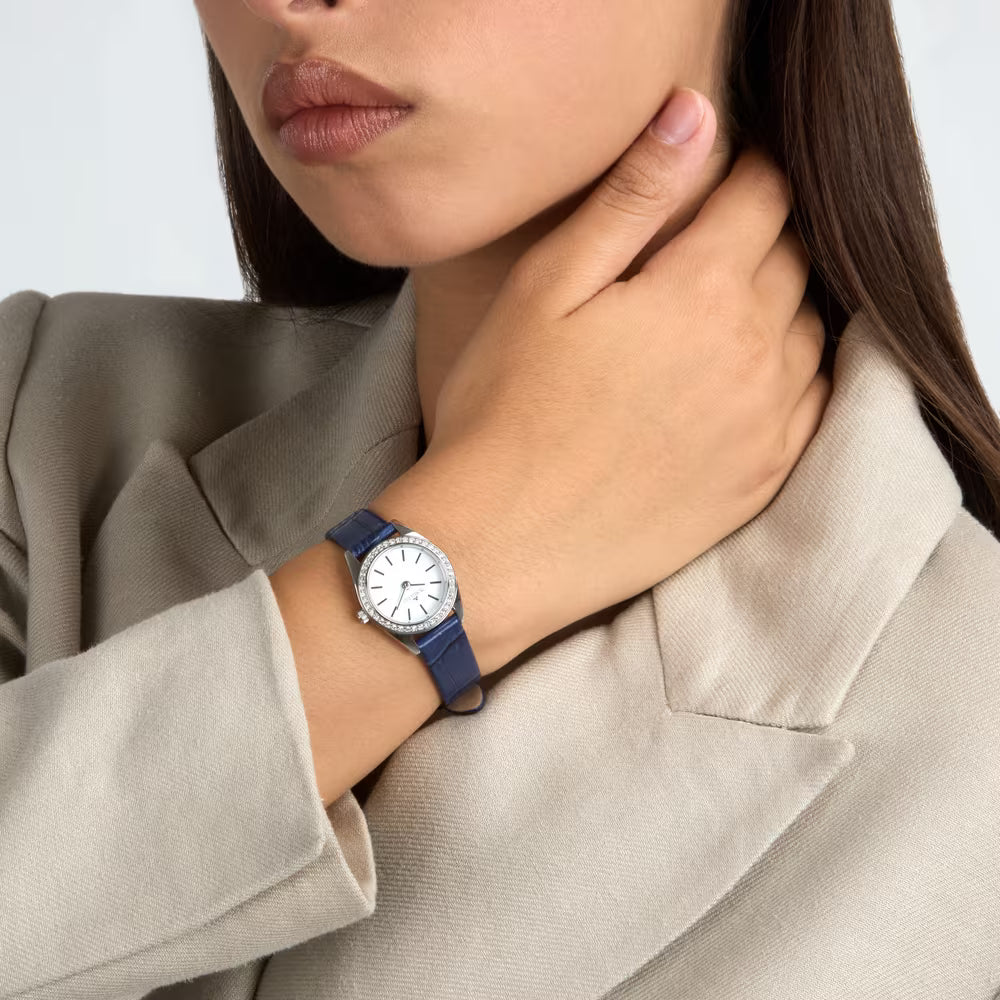 Orologio Morellato Magia Lady Strass 24 Mm Acciaio Pelle Stampa Cocco Blu