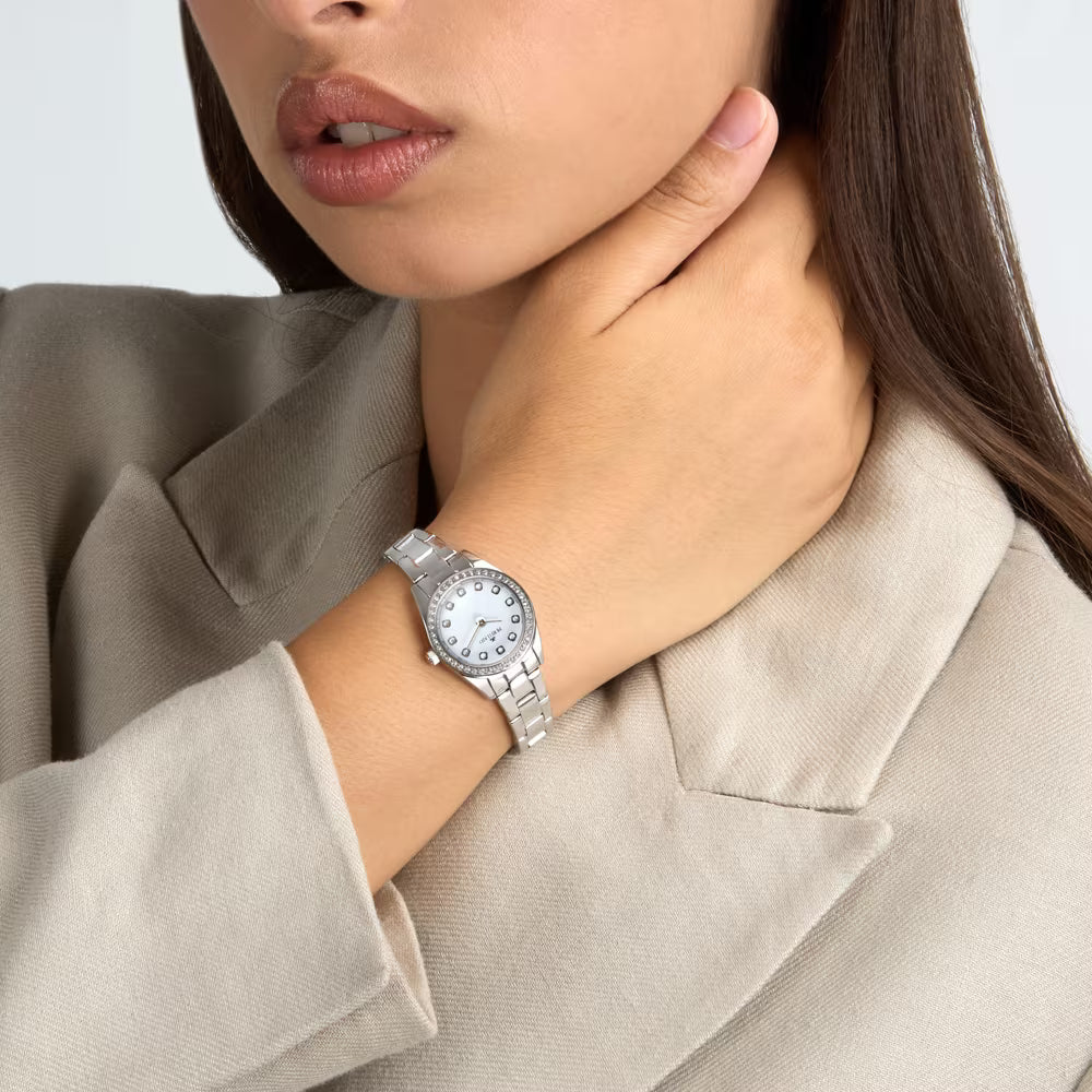 Orologio Morellato Magia Lady Strass 24 Mm Acciaio Braccialato Bianco