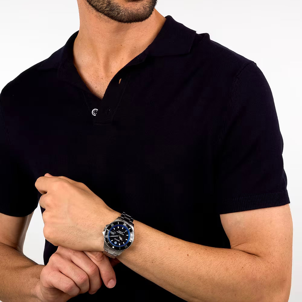 Orologio Sector 230 Inter 43 Mm Acciaio Braccialato Nero/Blu