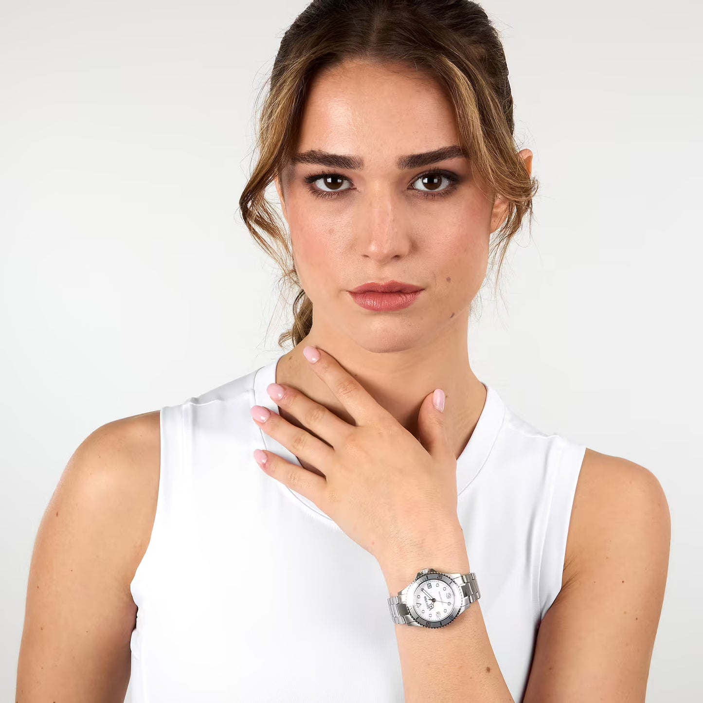 Orologio Donna Sector 230 35 Mm Acciaio Braccialato Bianco