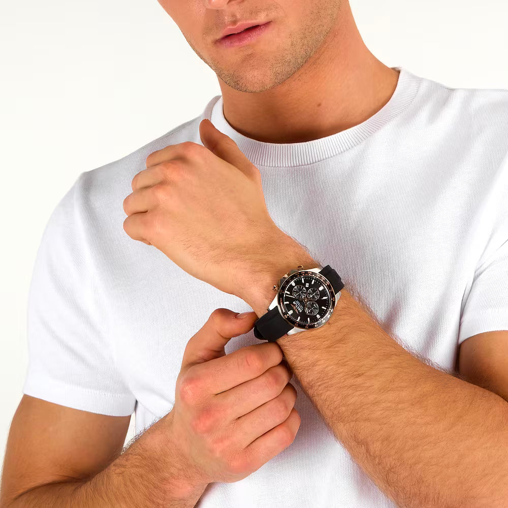Orologio Sector 230 43 Mm Chrono Acciaio Cinturino Gomma Nero