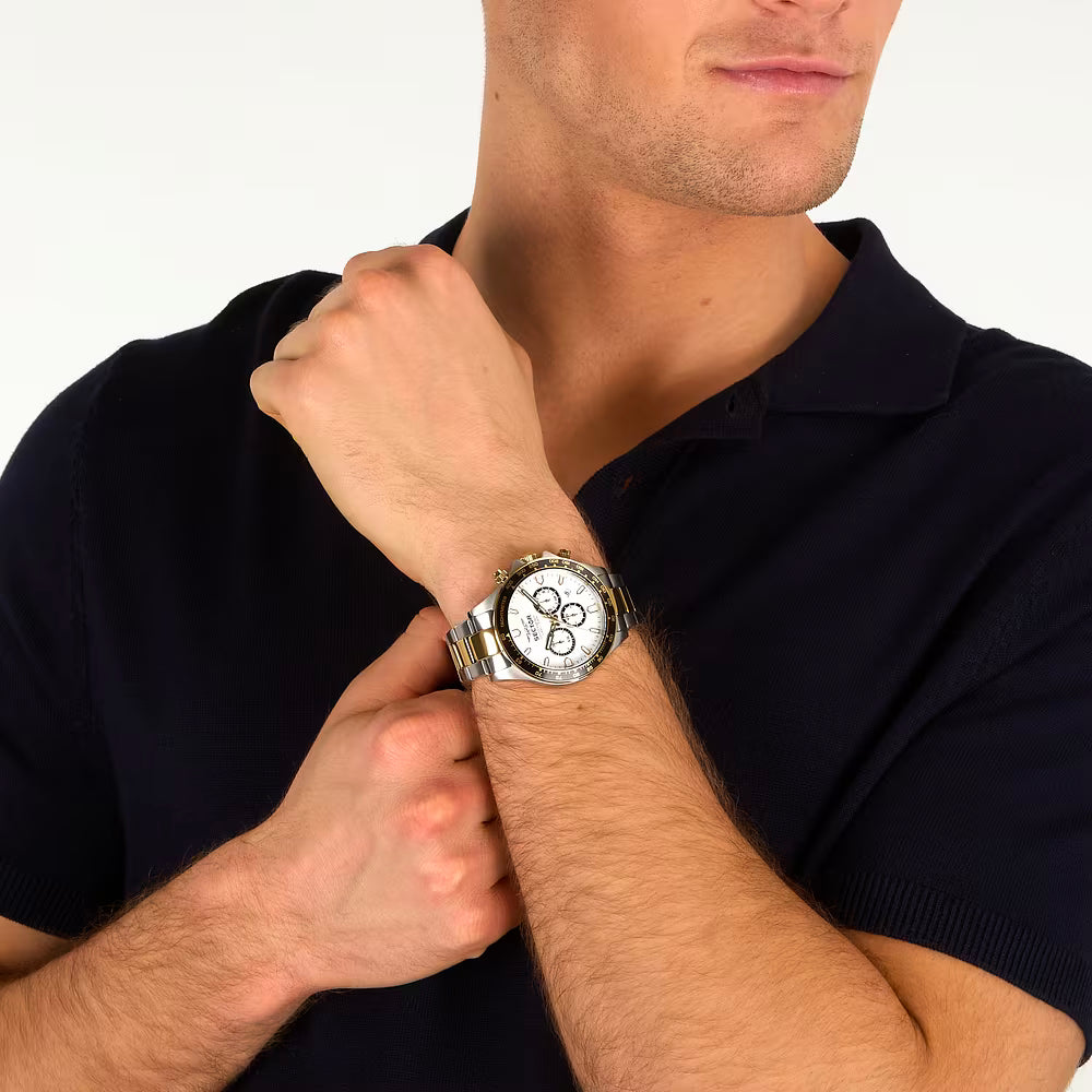 Orologio Sector 230 43 Mm Chrono Acciaio Braccialato Quadrante Bianco