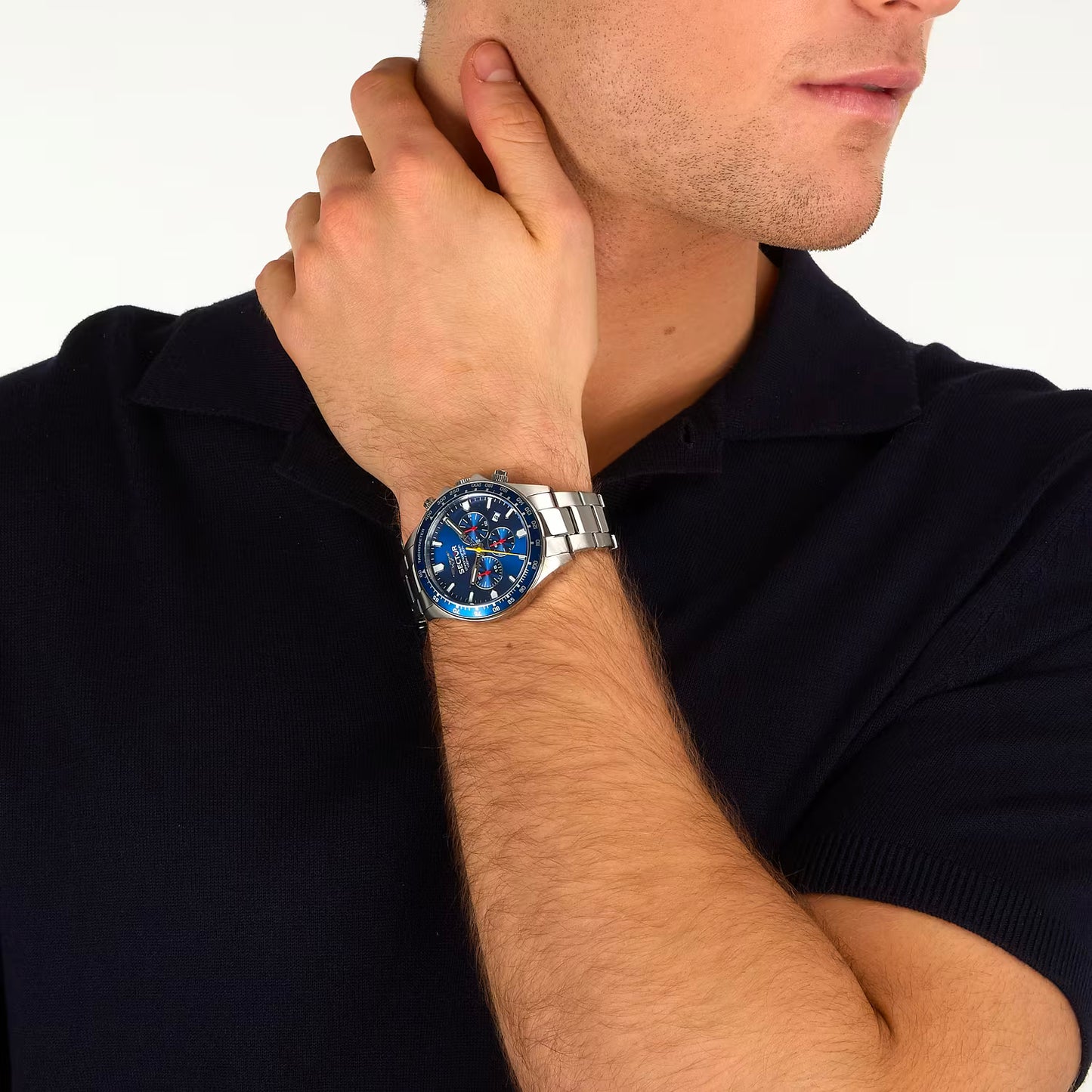 Orologio Sector 230 43 Mm Chrono Acciaio Braccialato Quadrante Blu