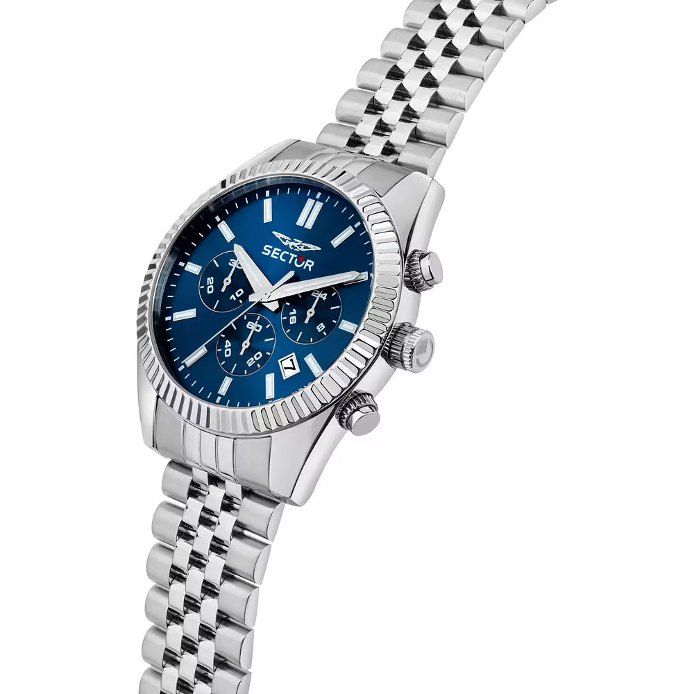 Orologio Sector 660 Chrono 41 mm Acciaio Braccialato Blu