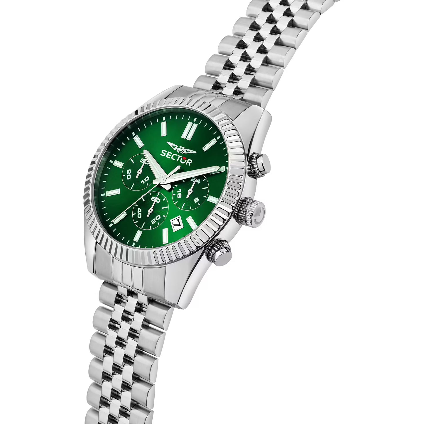 Orologio Sector 660 Chrono 41 Mm Acciaio Braccialato Verde