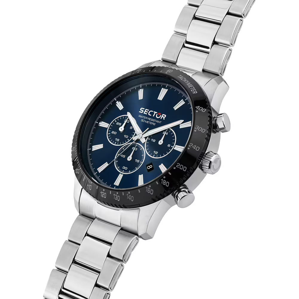 Orologio Sector 270 Chrono 45 Mm Acciaio Braccialato Blu