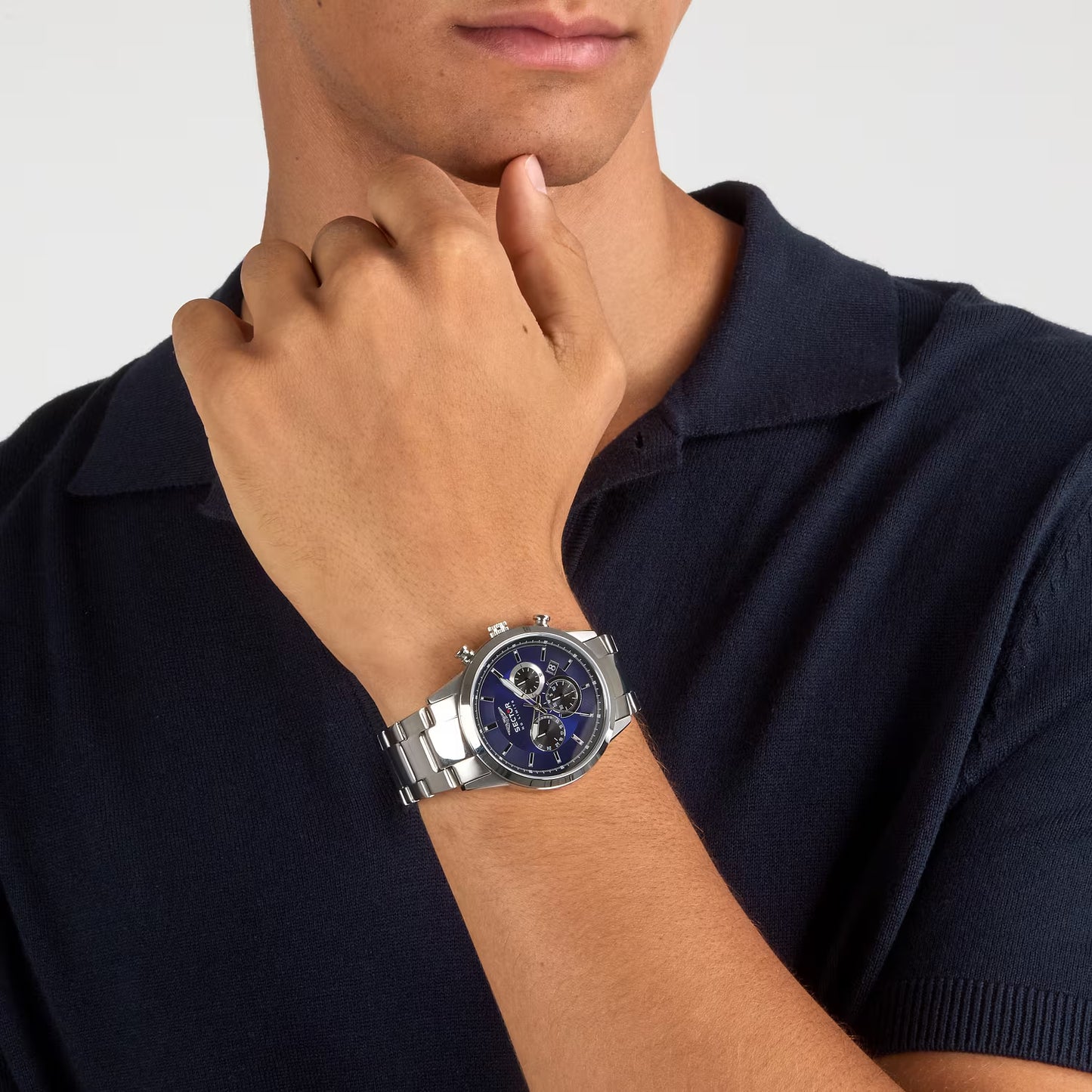Orologio Sector 660 Chrono 42 Mm Acciaio Braccialato Blu