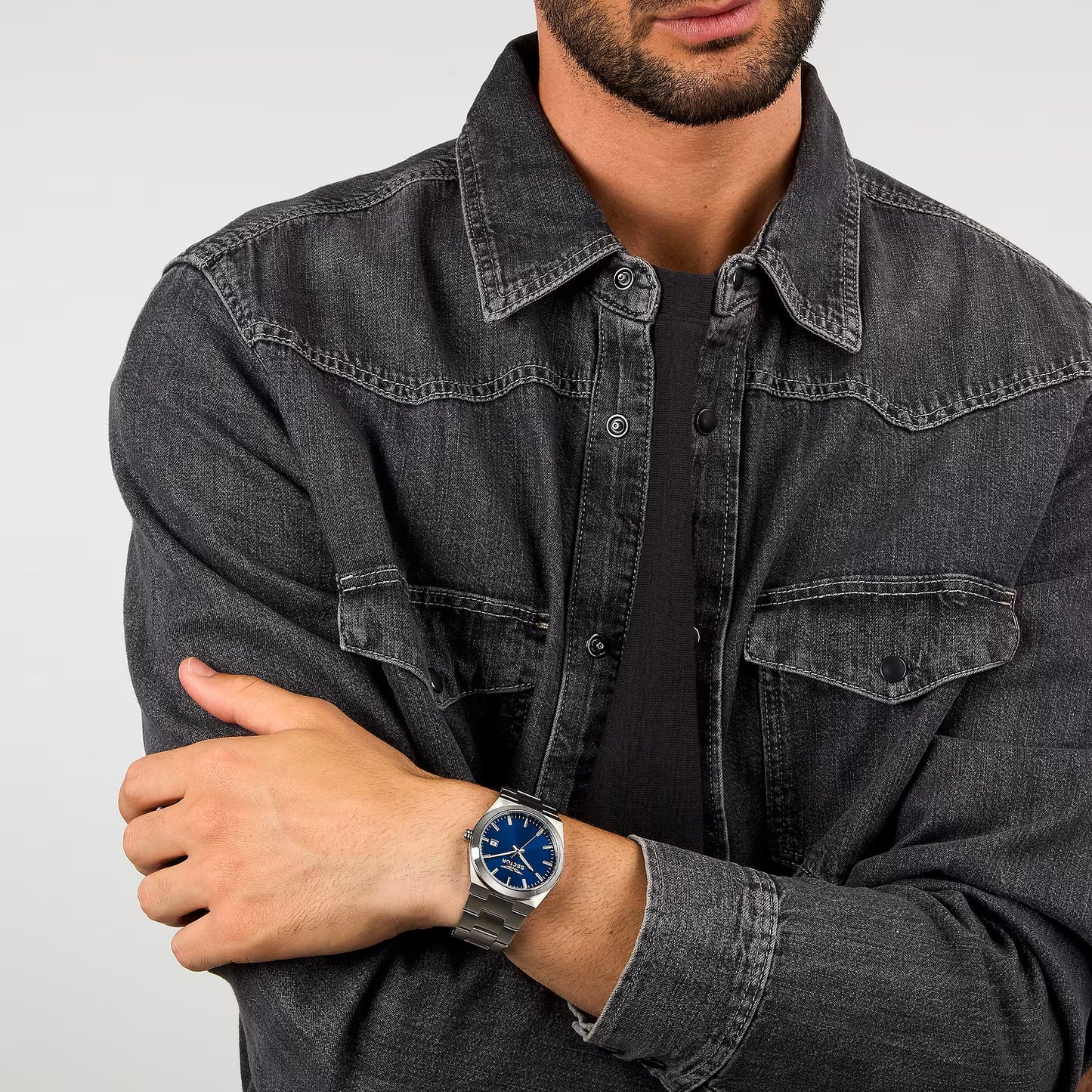 Orologio Sector C300 40 mm Acciaio Braccialato Satinato Blu