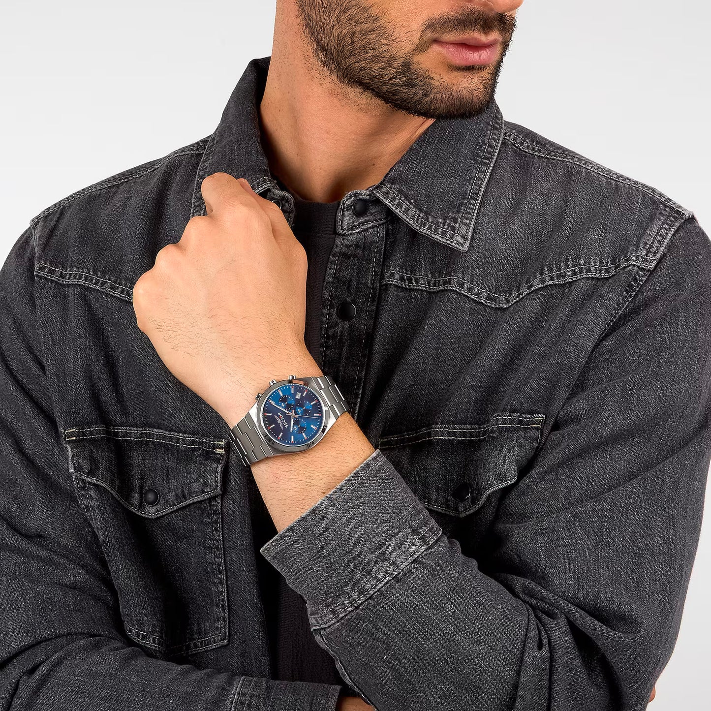 Orologio Sector C300 Chrono 42 mm Acciaio Braccialato Satinato Blu