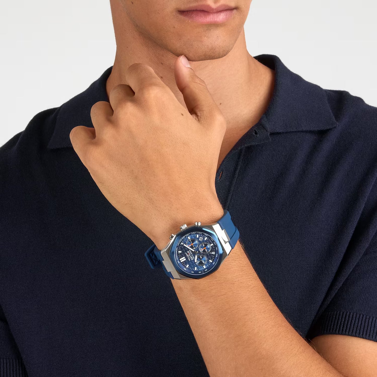 Orologio Sector Otto150 Chrono 42 Mm Acciaio Gomma Blu