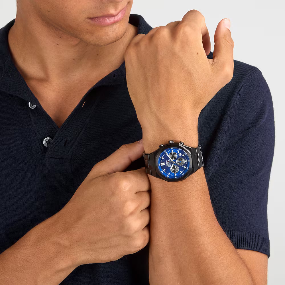 Orologio Sector Otto150 Inter Chrono 42 Mm Pvd Nero Braccialato Quadrante Blu