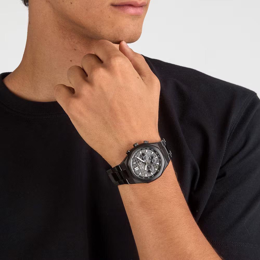 Orologio Sector Otto150 Chrono 42 Mm Pvd Nero Braccialato Quadrante Grigio