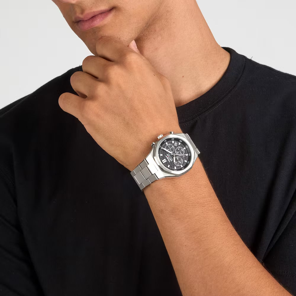Orologio Sector Otto150 Chrono 42 Mm Acciaio Braccialato Quadrante Nero