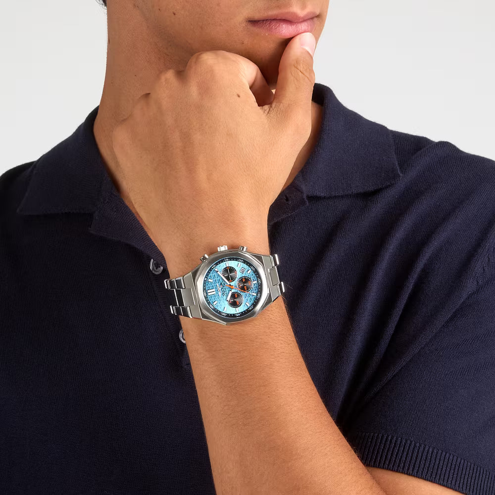 Orologio Sector Otto150 Chrono 42 Mm Acciaio Braccialato Quadrante Azzurro