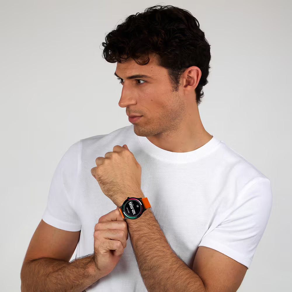 Smartwatch Sector S-06 Smart Digital Tondo Cassa Nera Cinturino Silicone Arancione