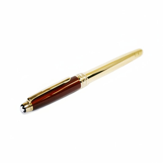 Penna Stilografica Montblanc Meisterstuck Solitaire Douè Citrine Dorata/Smalto Marrone